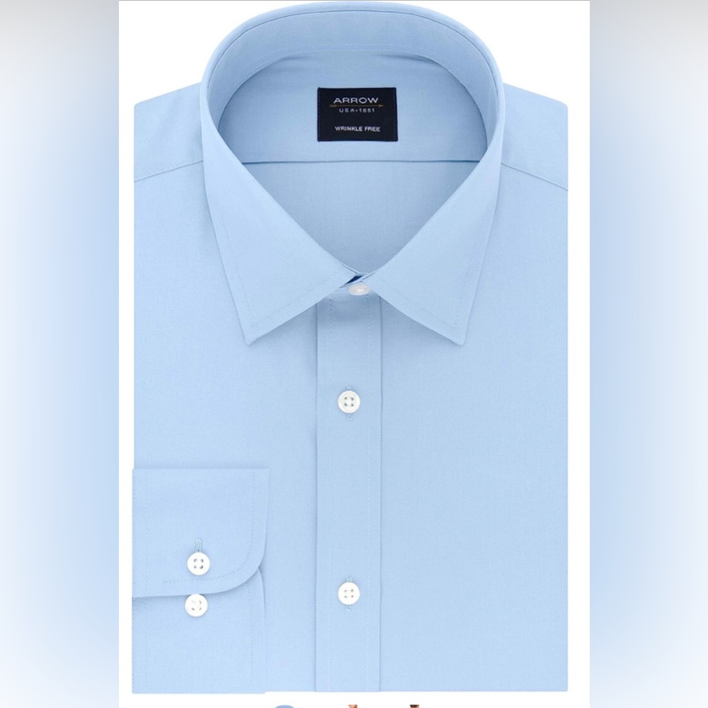 NWT Arrow 1851 Men’s Fitted Wrinkle Free Dress Shirt